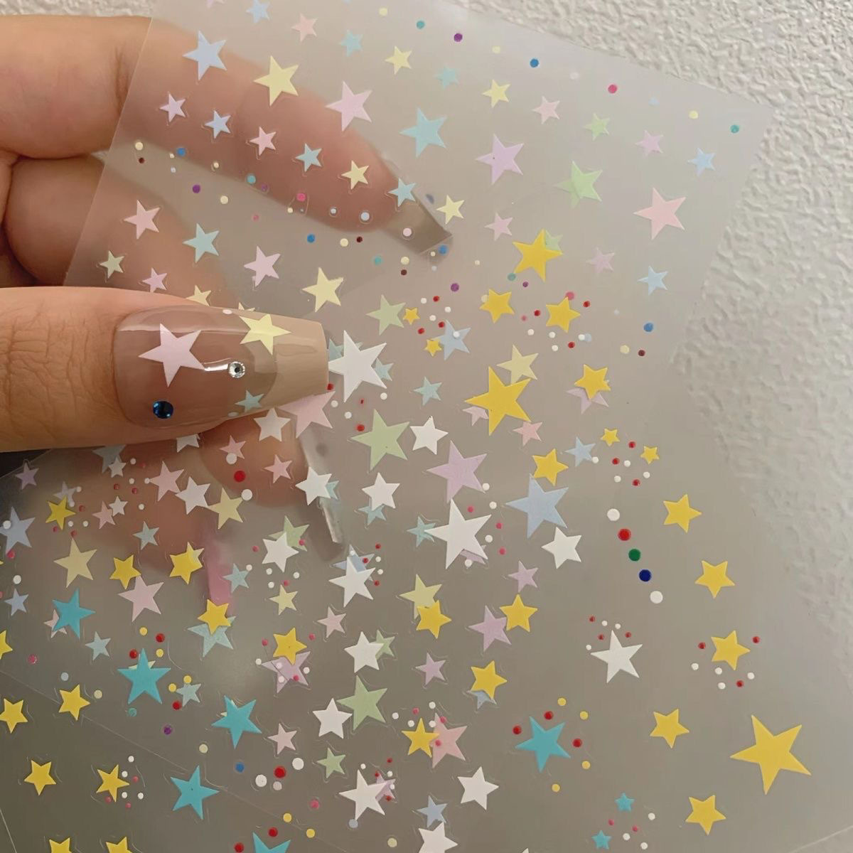 星星美甲贴纸Aha渐变彩色星芒马卡龙五角星指甲饰品相机文具贴纸