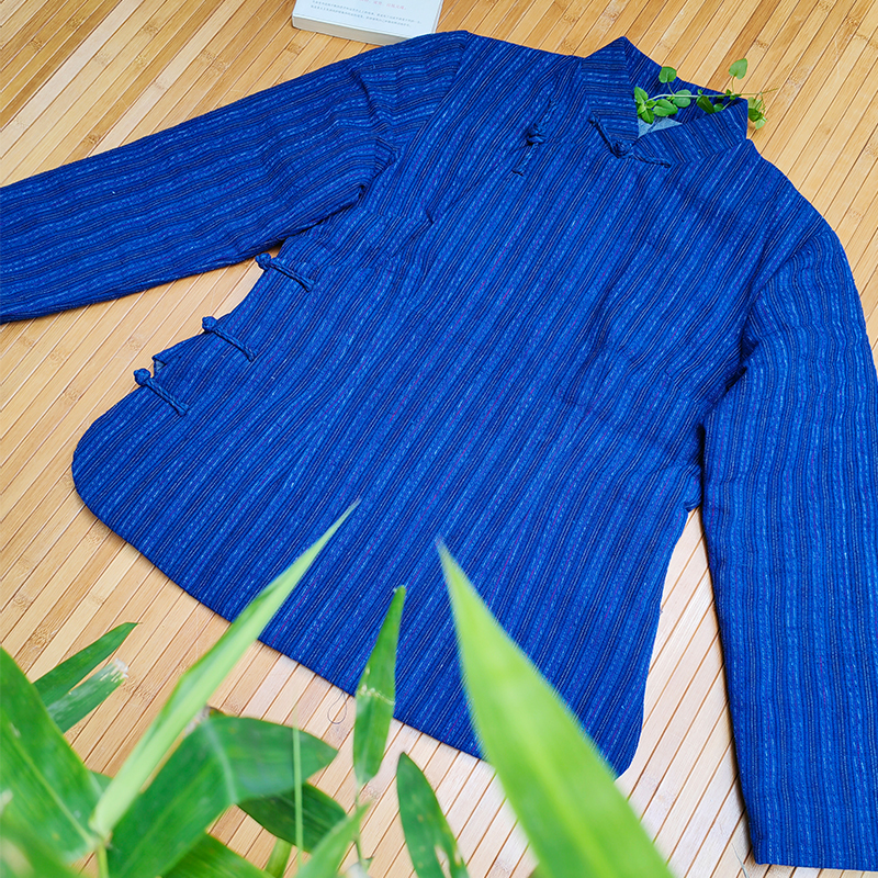 【秋霜】素荷原创 夹棉粗布土布上衣手工盘扣全开襟改良长袖秋冬