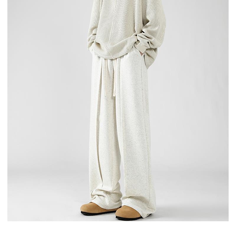 重磅垂感卫裤男款夏冬季复古压褶拖地阔腿裤子高级感百搭休闲长裤