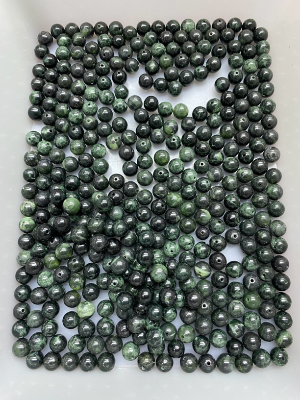 0.10编号：岫玉珠子501卡十随机发100个