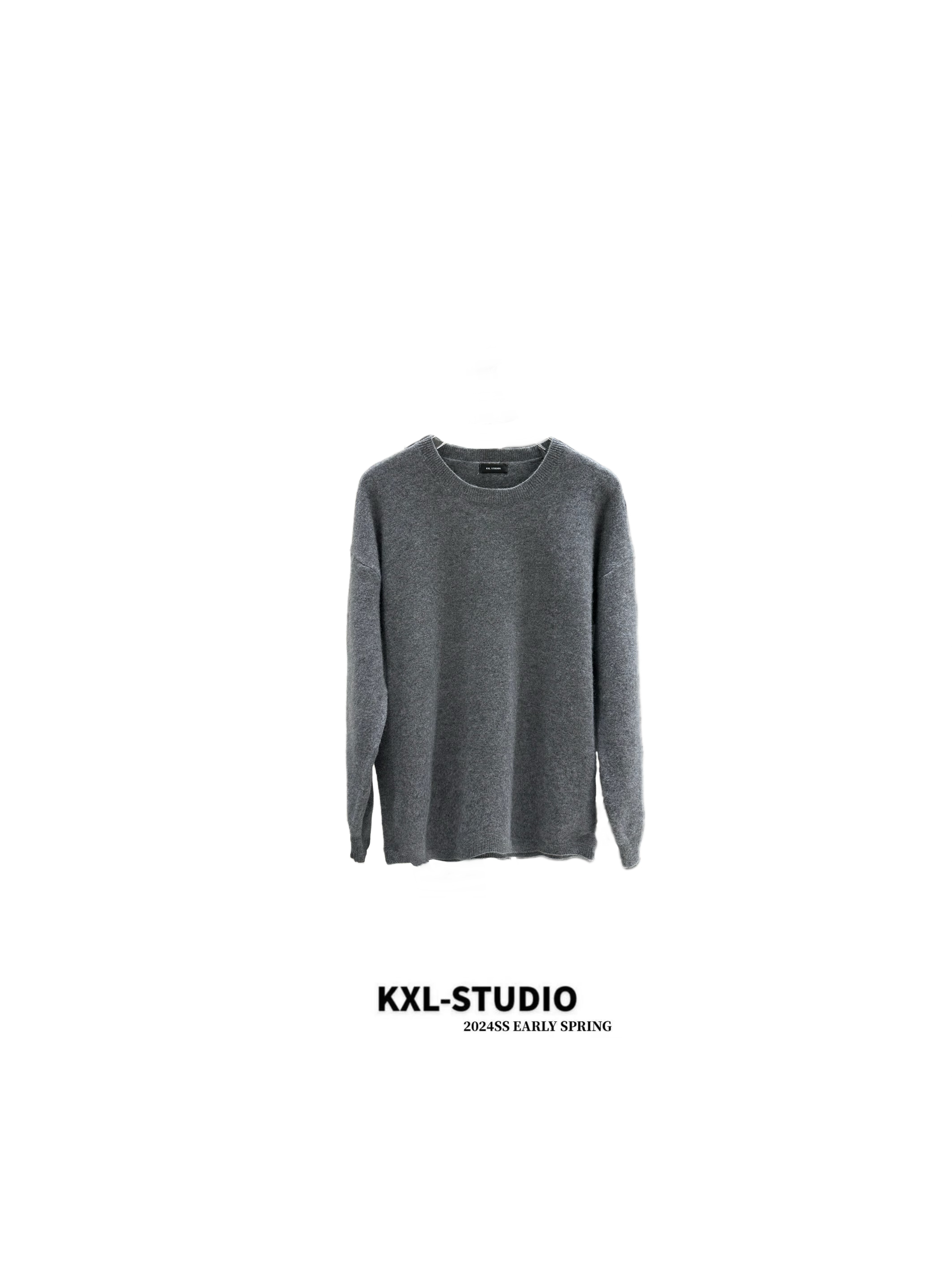 KXL-STUDIO【KELE精选】软弹亲肤-100%羊毛毛衣1122（灰色）