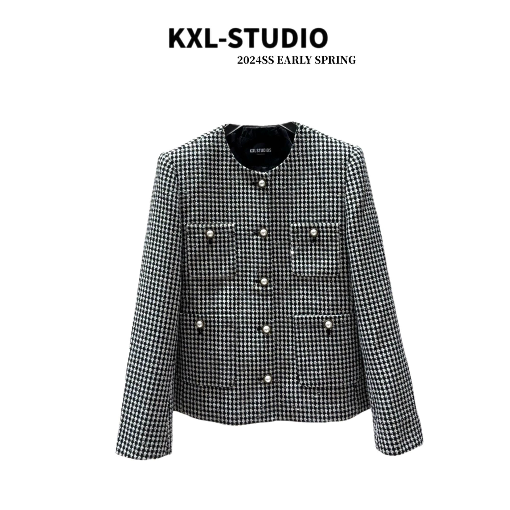 KXL-STUDIO【老粉必入】永不凋零·时髦精｜千鸟格小香外套9028