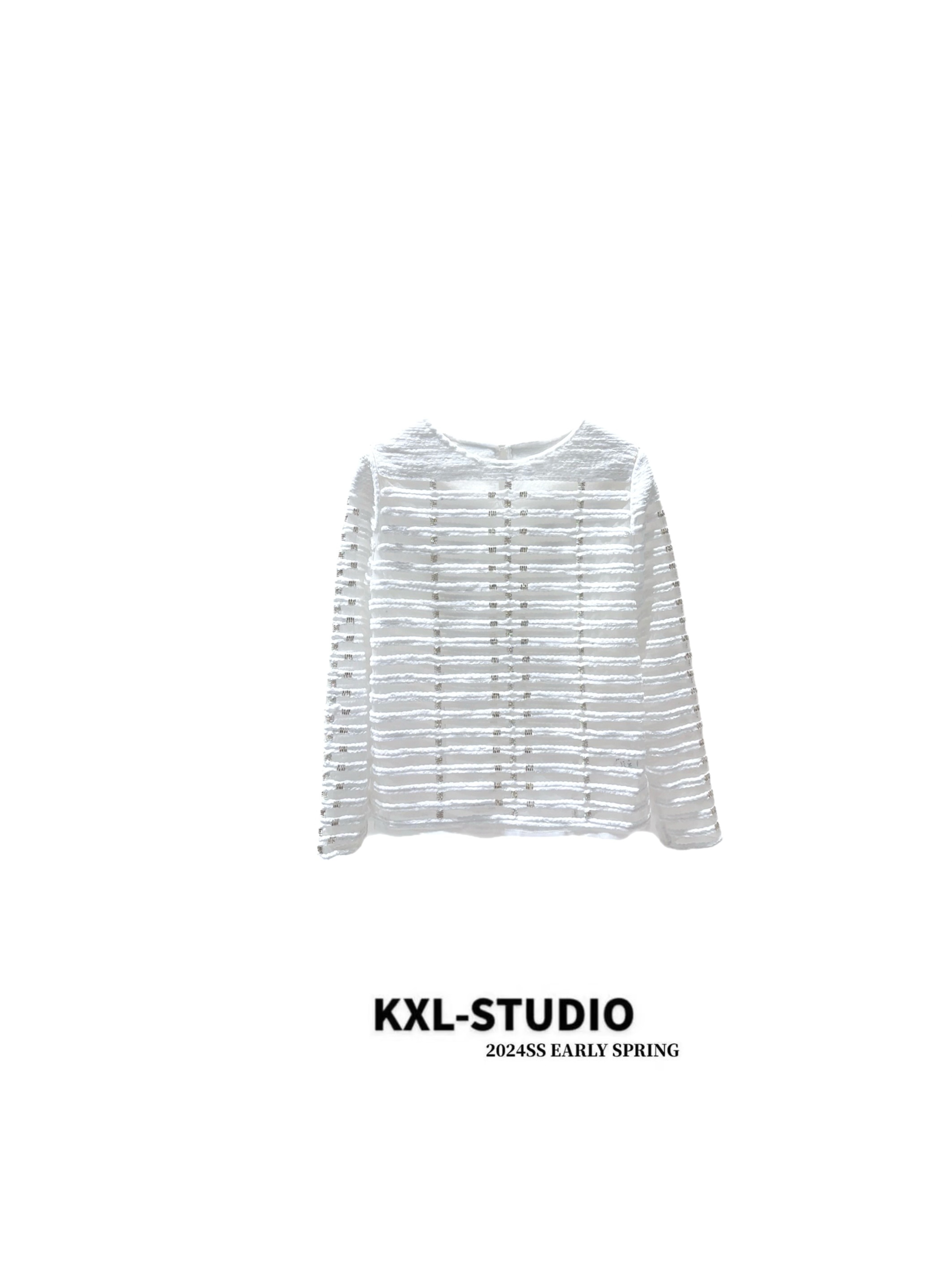 KXL-STUDIO【KELE精选】金扣软糯糯圆领上衣245