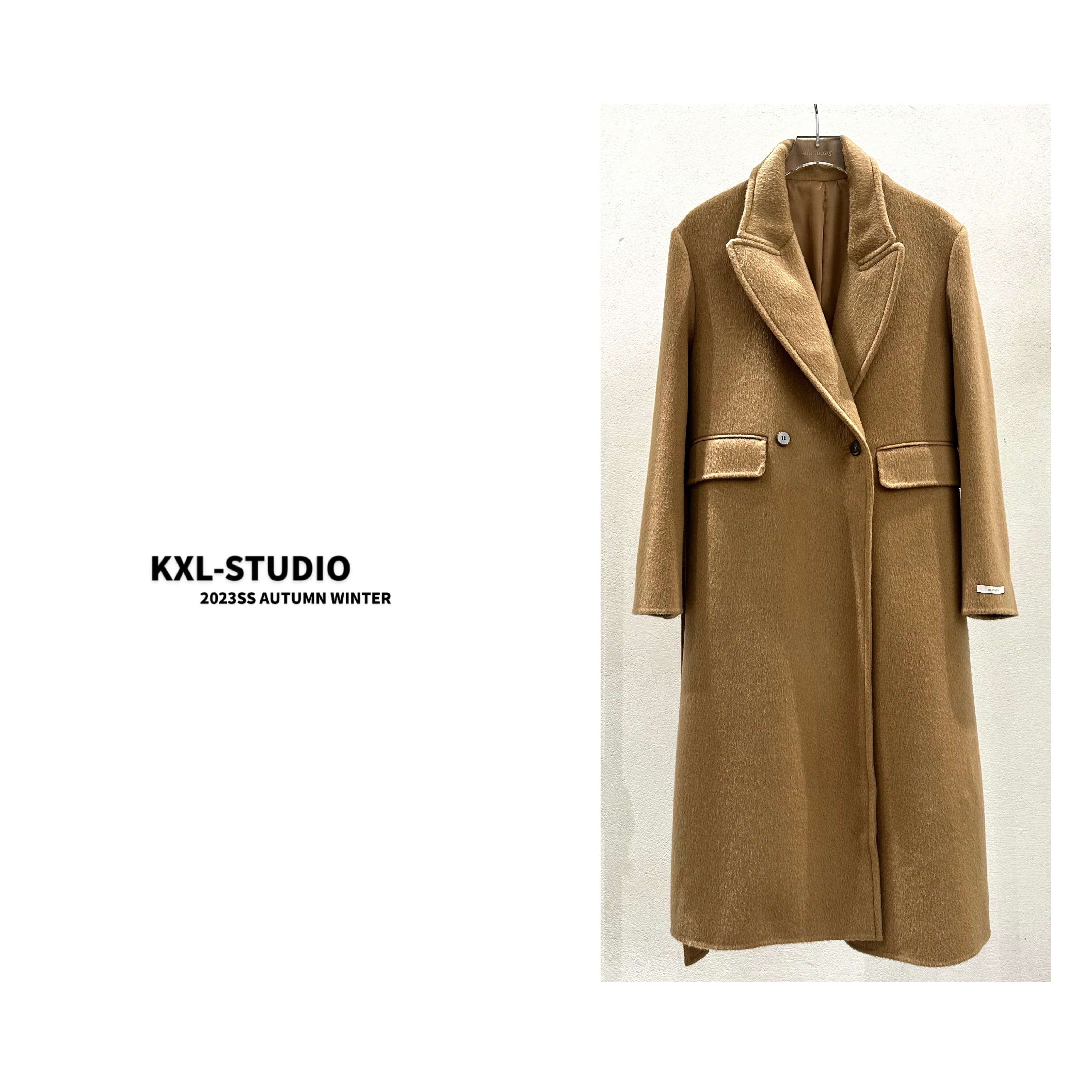 KXLSTUDIO“暖冬计划”双面羊毛大衣（粉色）（咖色）234309