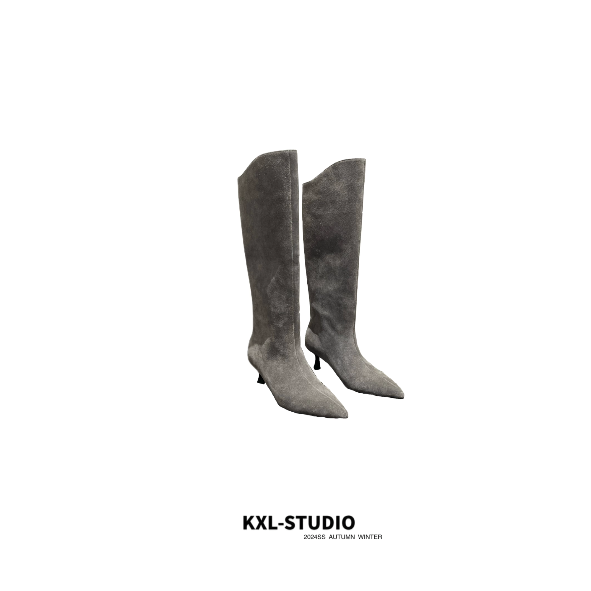 KXL-STUDIO【KELE精选】尖头细跟｜法式牛京高筒长靴2338A-6