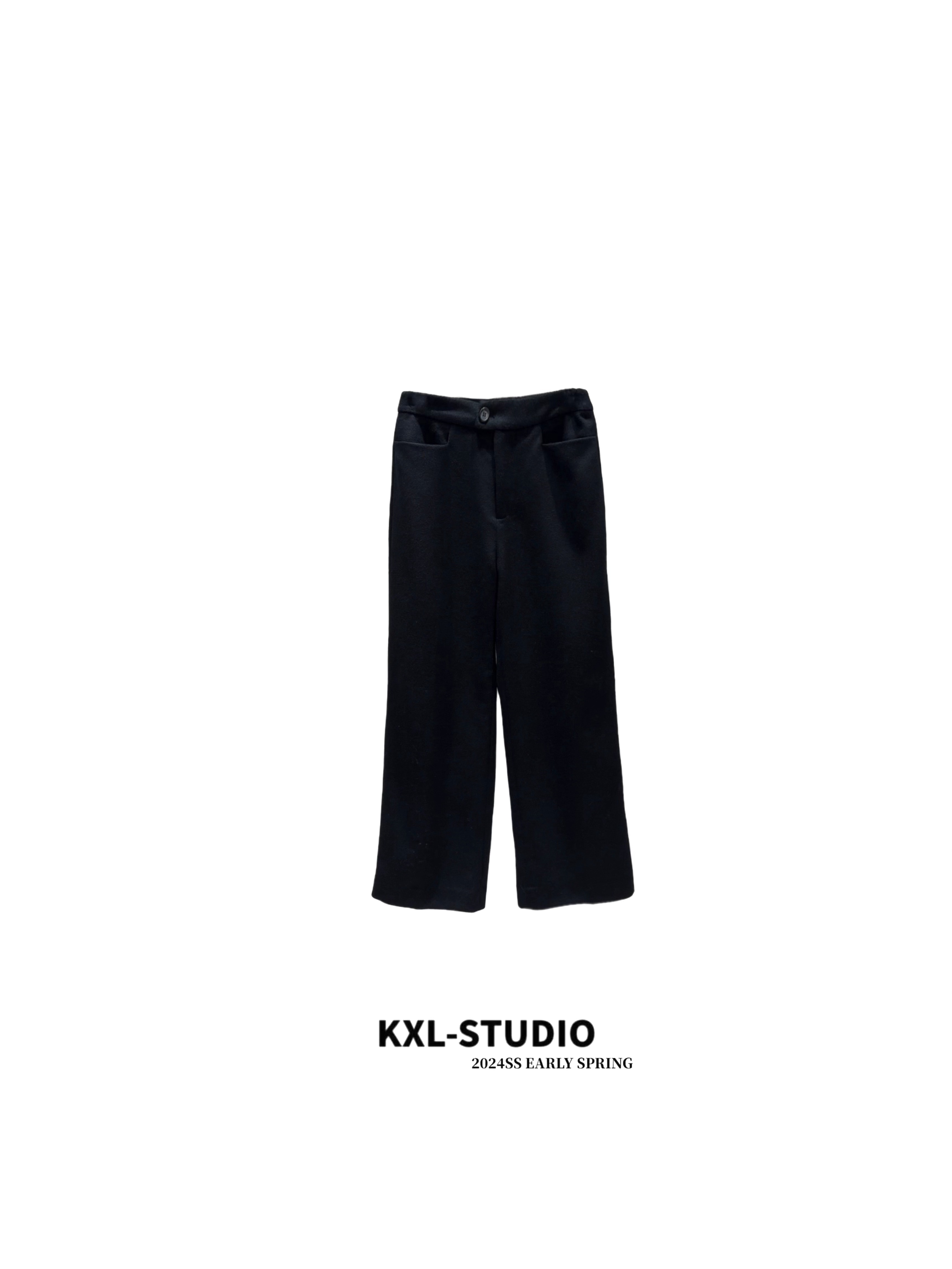 KXL_ STUDIO 老钱感·羊毛双口袋显瘦直筒九分裤417