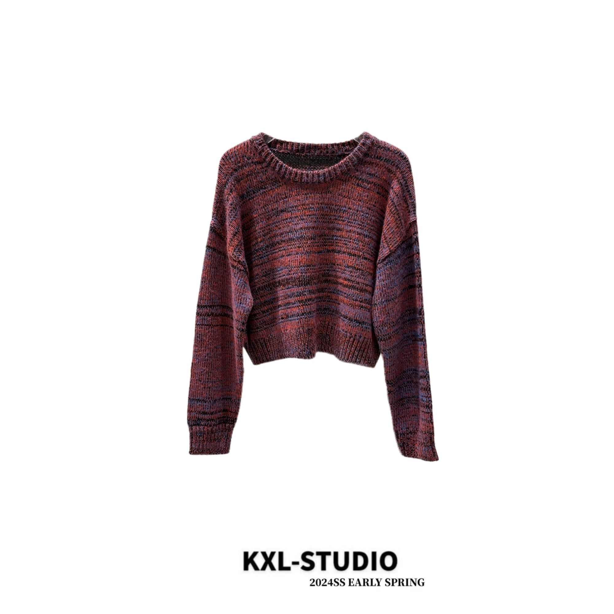 KXL-STUDIO【KELE精选】混纺圆领套头毛衣79263