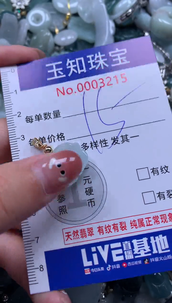 【闪购商品】翡翠颈饰未镶嵌3215配绳子