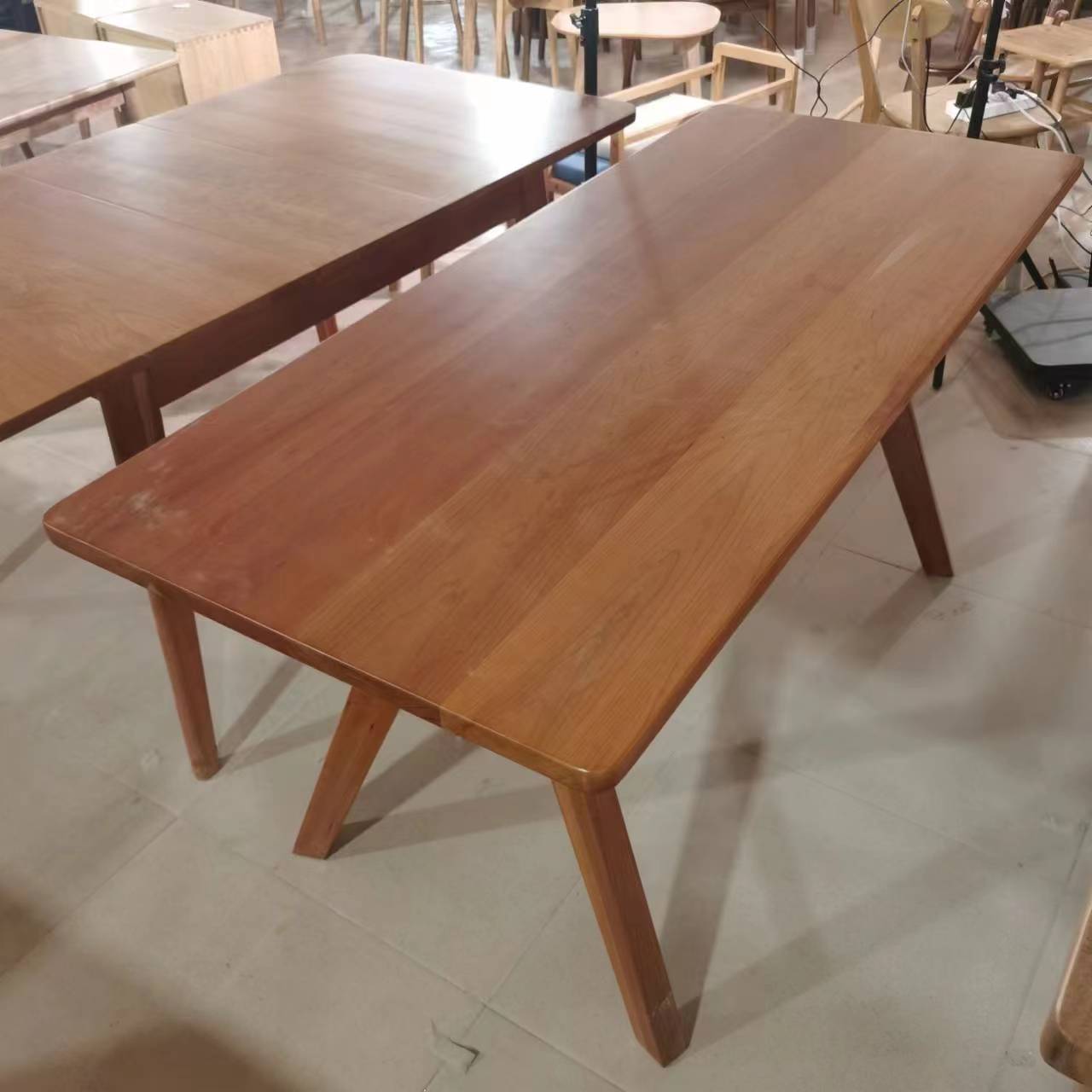 【樱桃木大板桌】樱桃木日式原木风大板桌1张