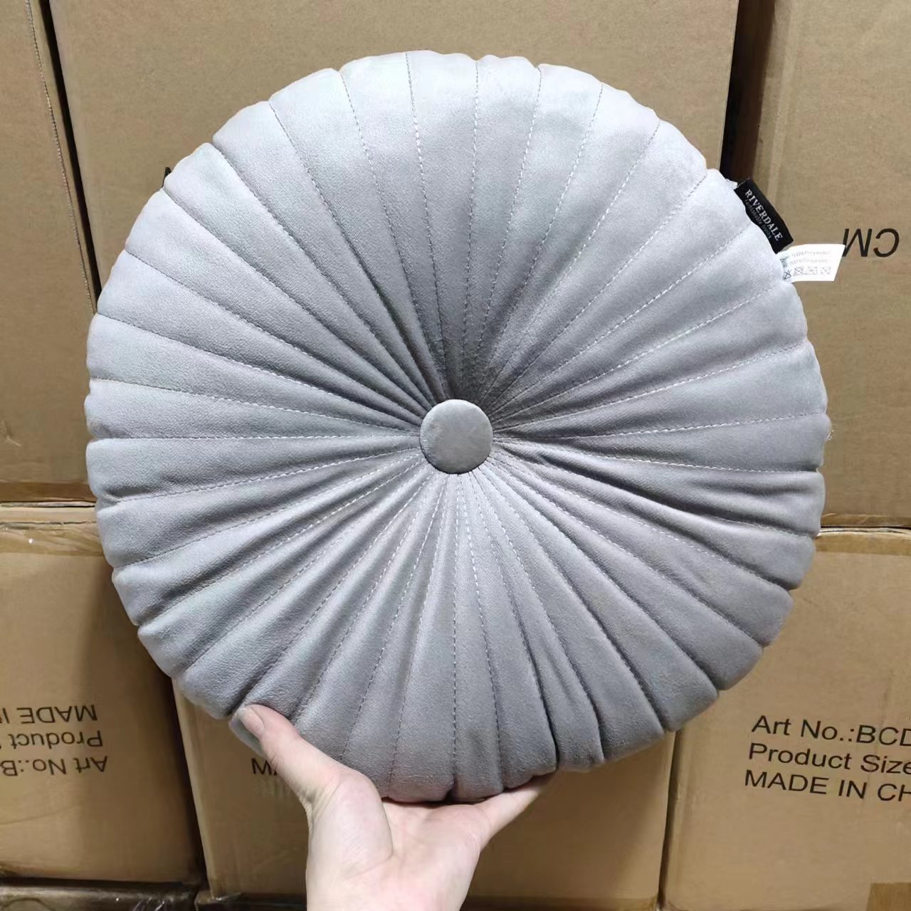 外贸订单 灰色南瓜靠垫 直径40cm