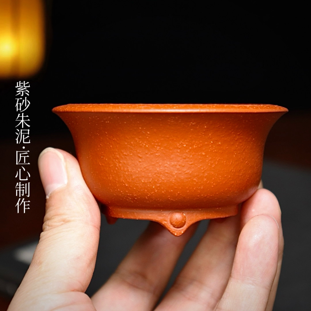 精品朱泥紫砂花盆迷你绿植微型盆景盆小多肉菖蒲云竹金弹子掌上盆