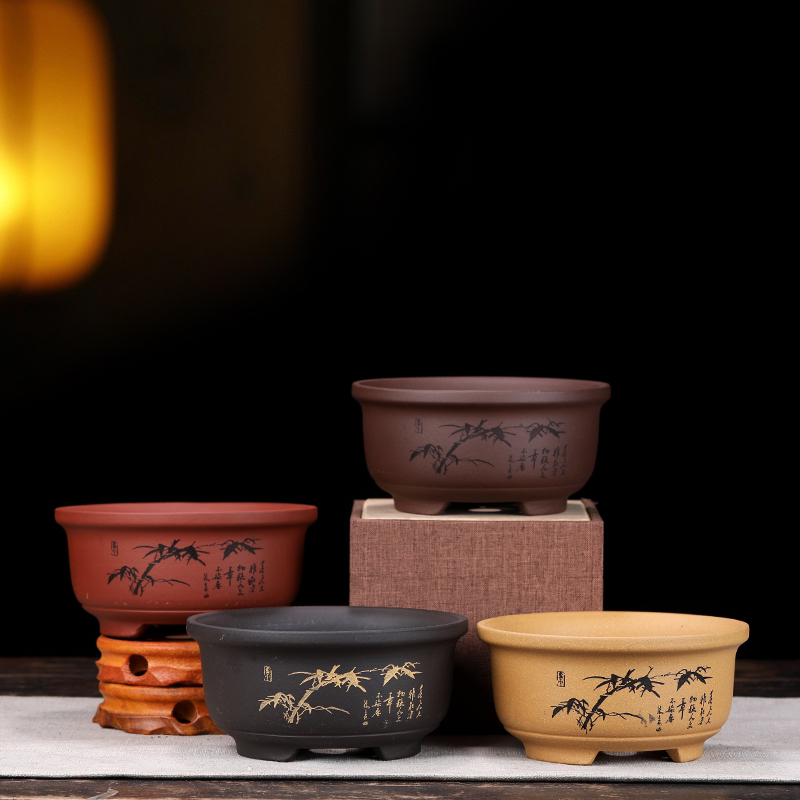 特价捡漏紫砂花盆小多肉盆景盆云竹菖蒲金弹子黄杨老桩梅花盆栽盆