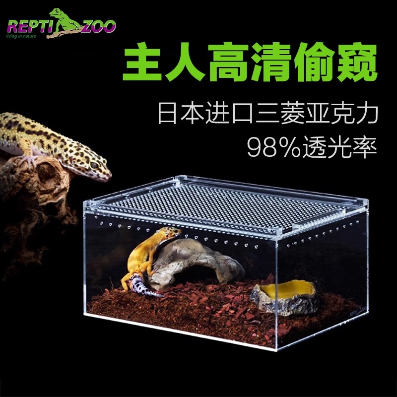 REPTIZOO/瑞皮亚克力饲养盒蜗牛守宫角蛙蜘蛛蚕宝宝昆虫爬宠箱