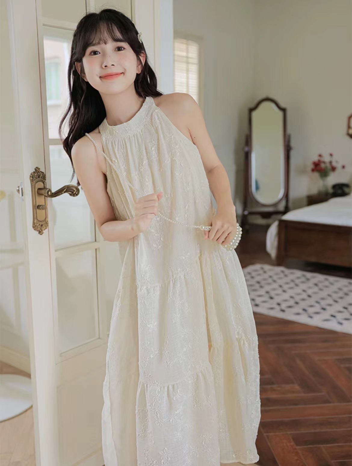 过完上车（201-210）气质森系法式小清新连衣裙温柔风女装洋气韩版