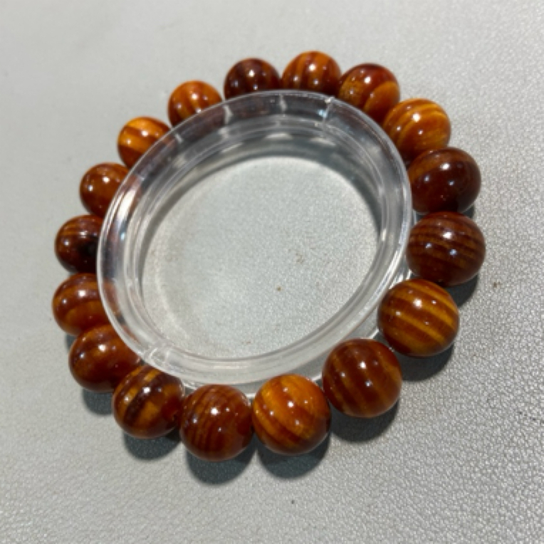 W998虎皮帝王血龙木全透光玉化料陈化料卡1.2单圈手串