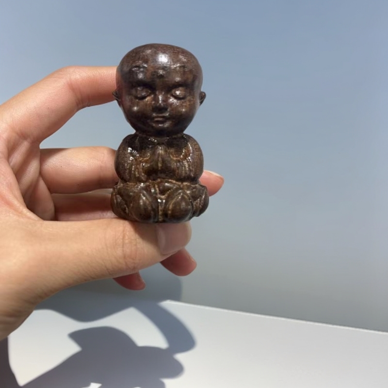 W990乌木宝宝佛小摆件手把件单个（底色多样，发其一）