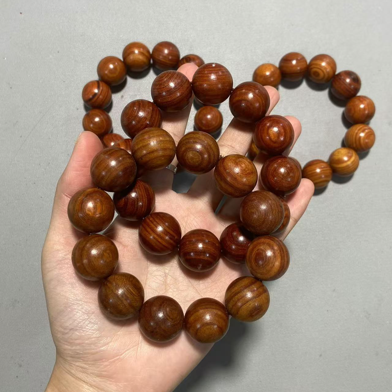 W984老桃木圆珠卡2.0单圈手串