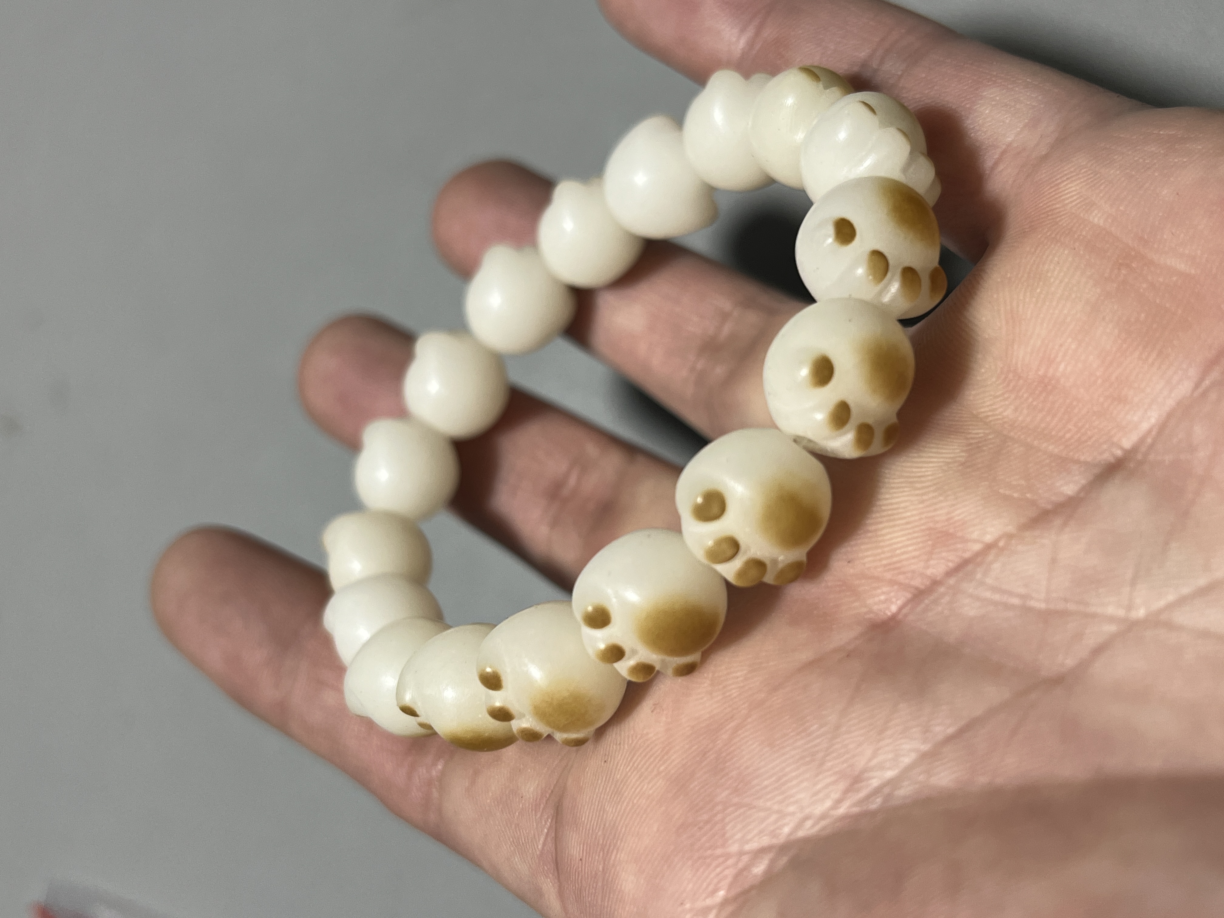 A239白玉菩提 猫爪 单圈手串