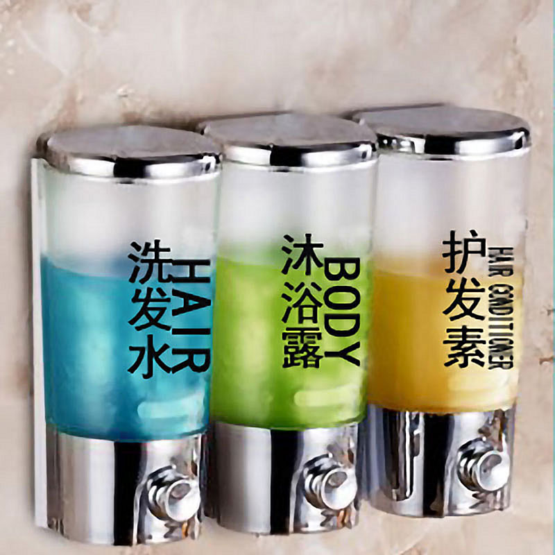 洗手液挂壁器免打孔洗水沐浴露瓶洗洁精盒酒店壁挂式按压皂液器