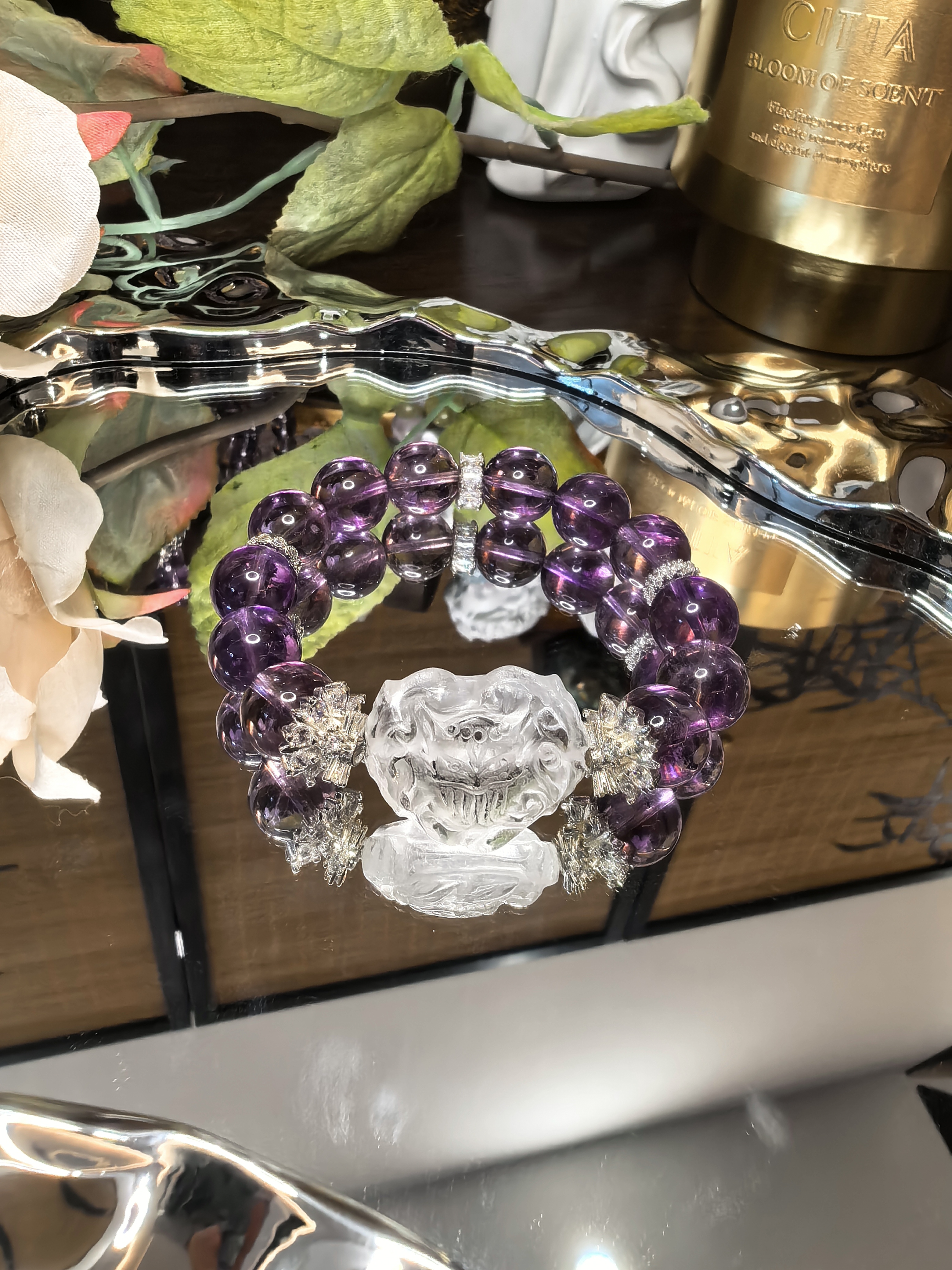 紫水10咪爱心九尾狐牌 事业爱情双丰收