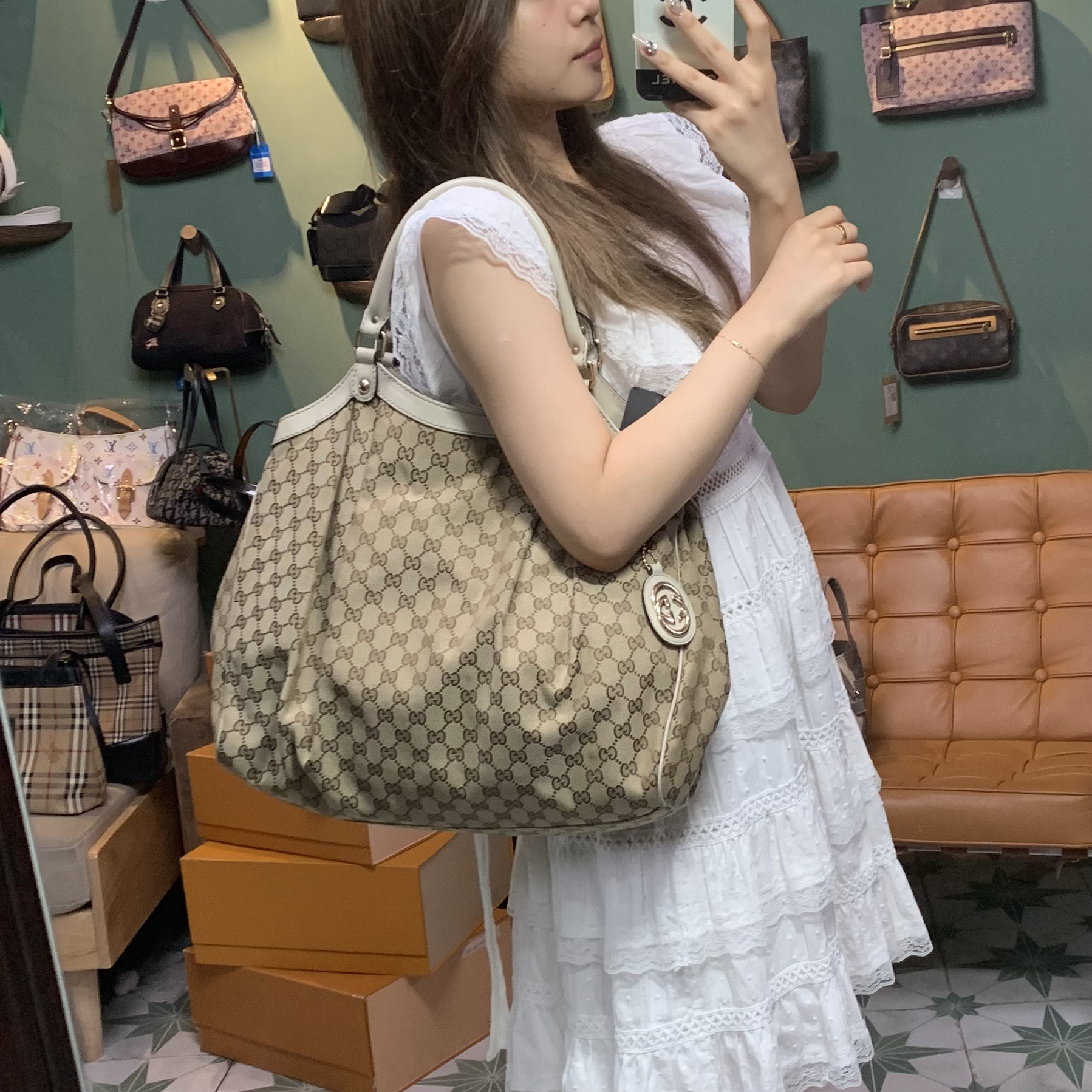 95新 GUCCI/古驰 古驰腋下大托特/A1210