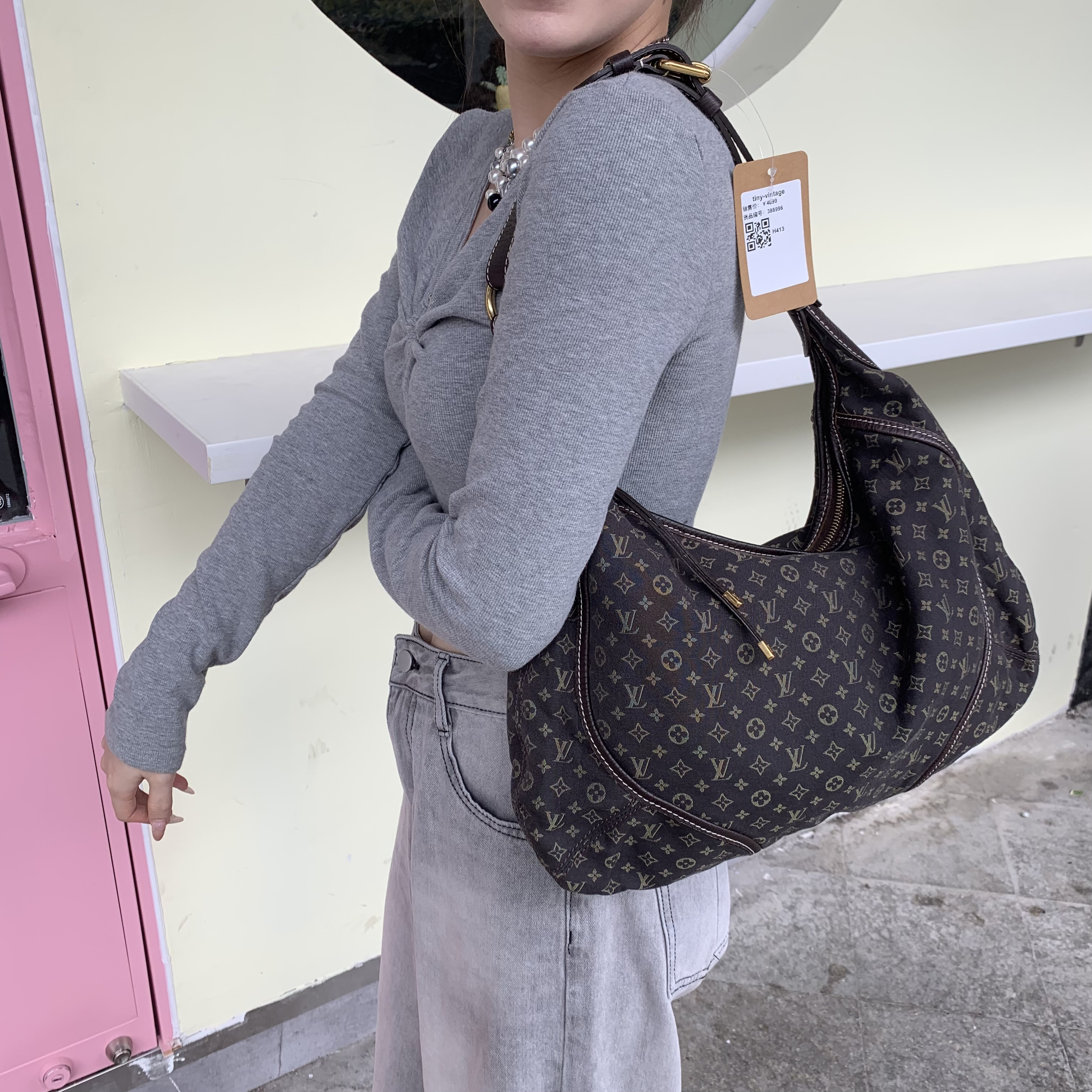 95新 LouisVuitton/路易威登 K171棕老花大元宝托特单肩包