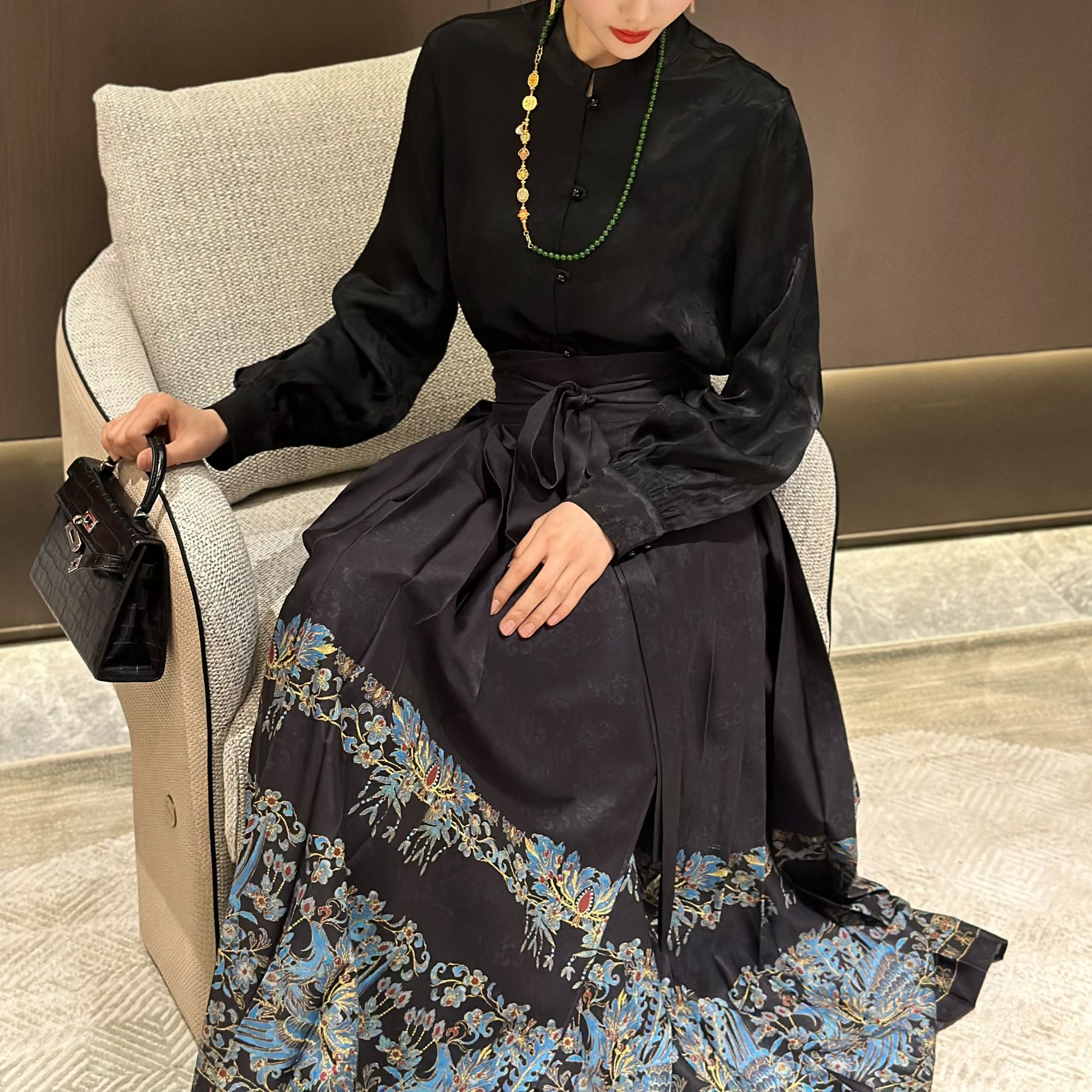 8306女装半裙 新中式马面裙 时尚复古设计师气质长裙