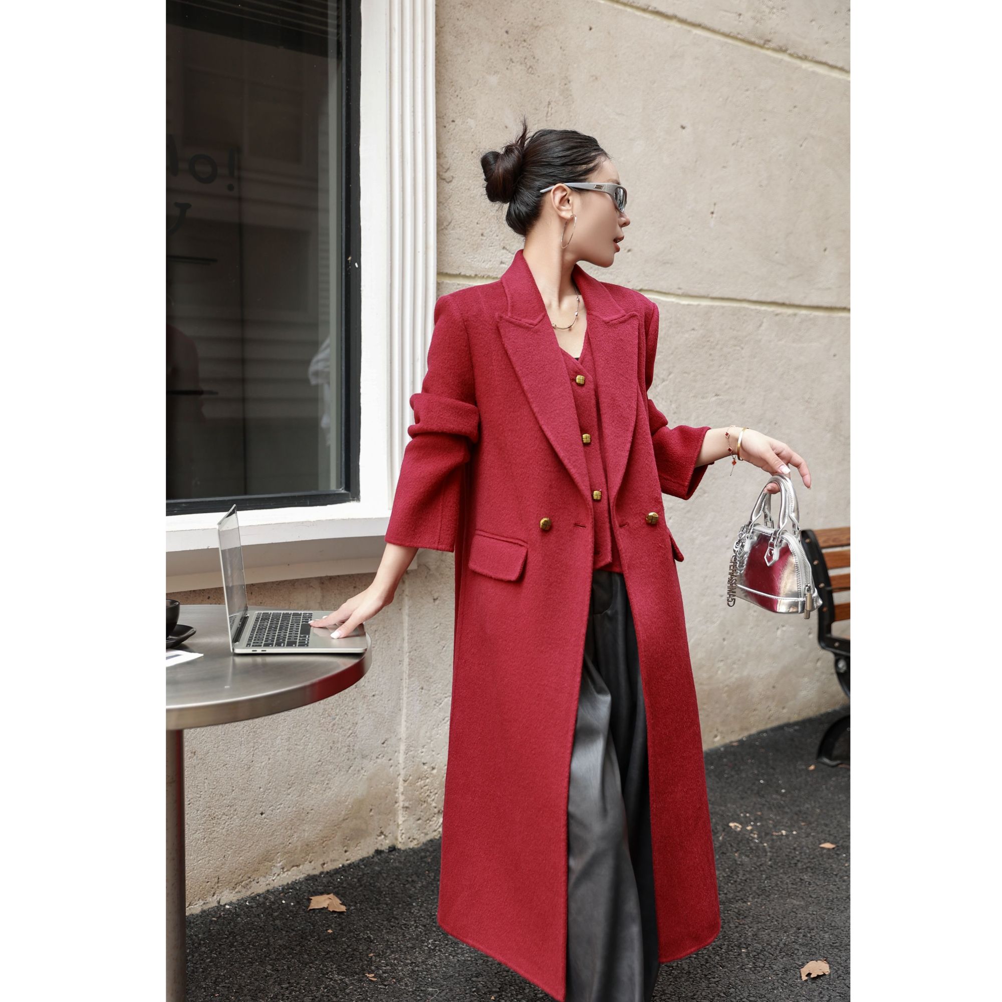 秋冬新款全羊毛女士大衣 女款大衣 时尚气质大衣81851