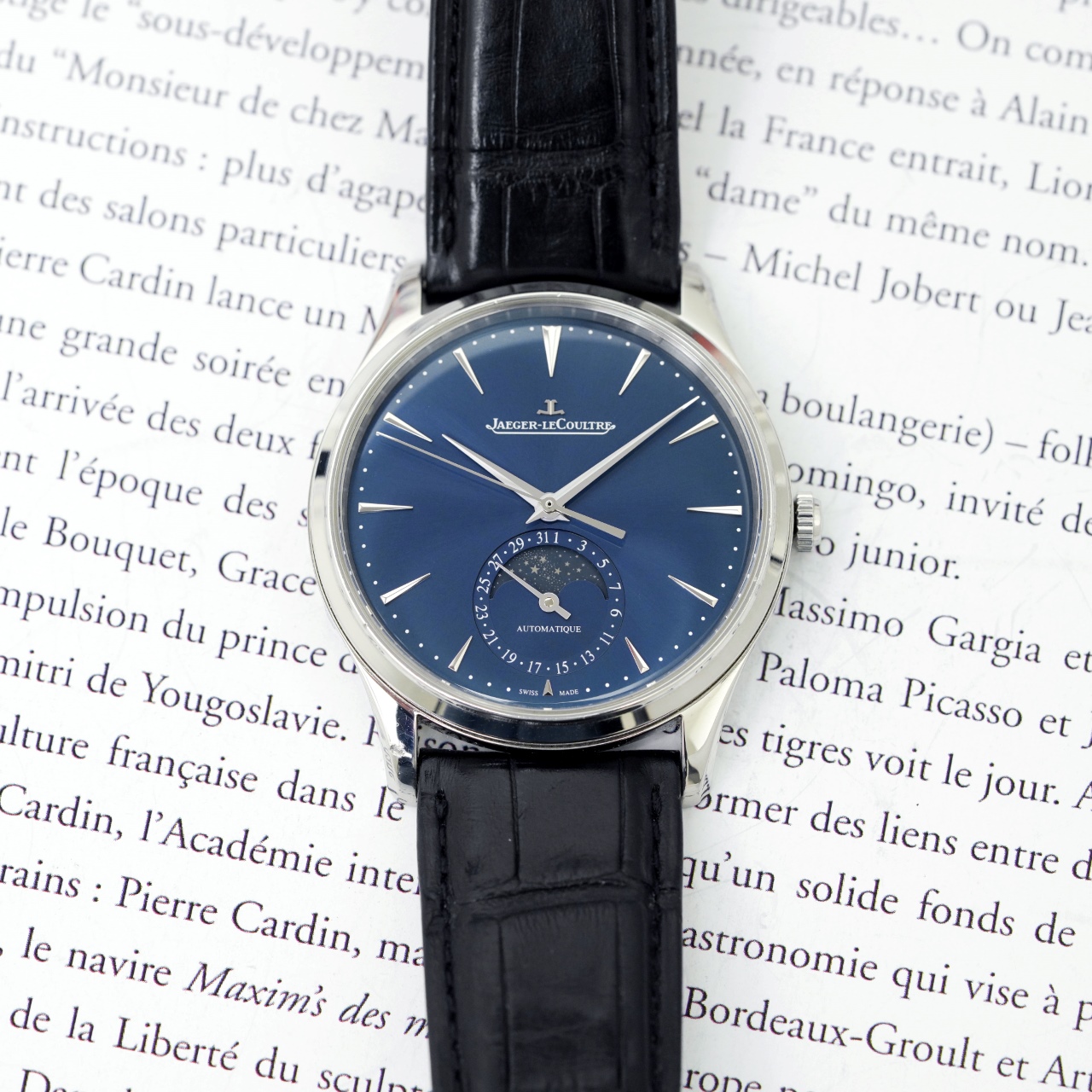 95新 Jaeger-LeCoultre/积家 23年大师系列蓝盘月相大师机械腕表