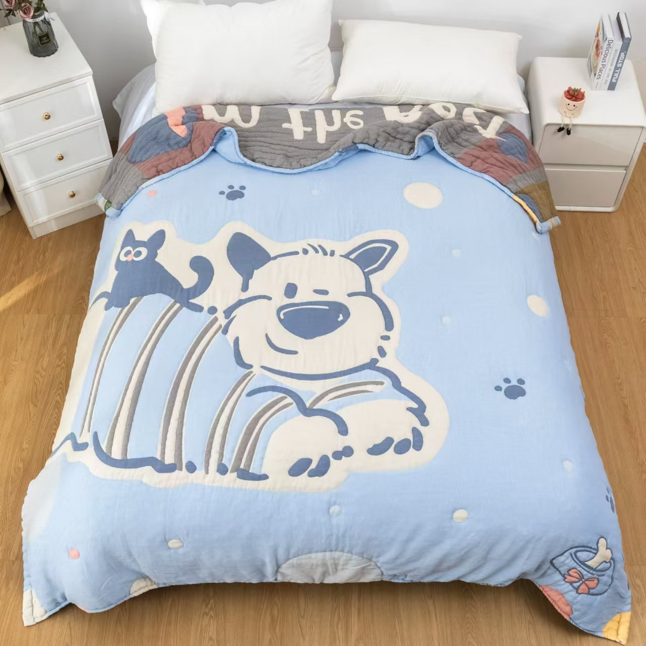 【好好朋友】150*200cm单人泡芙精梳棉花被亲肤柔软泡芙被