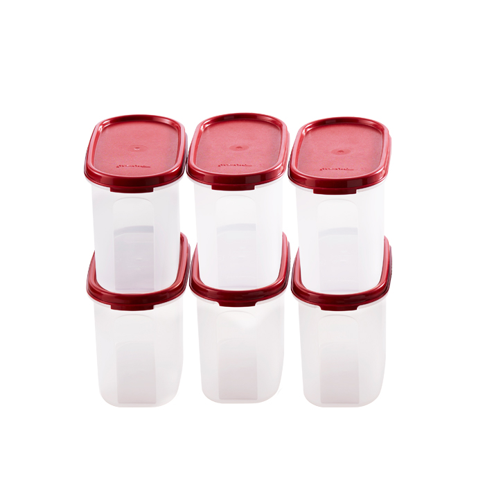 特百惠1.1升MM椭圆2号干货储藏保鲜6件套透明款五谷杂粮防潮防虫