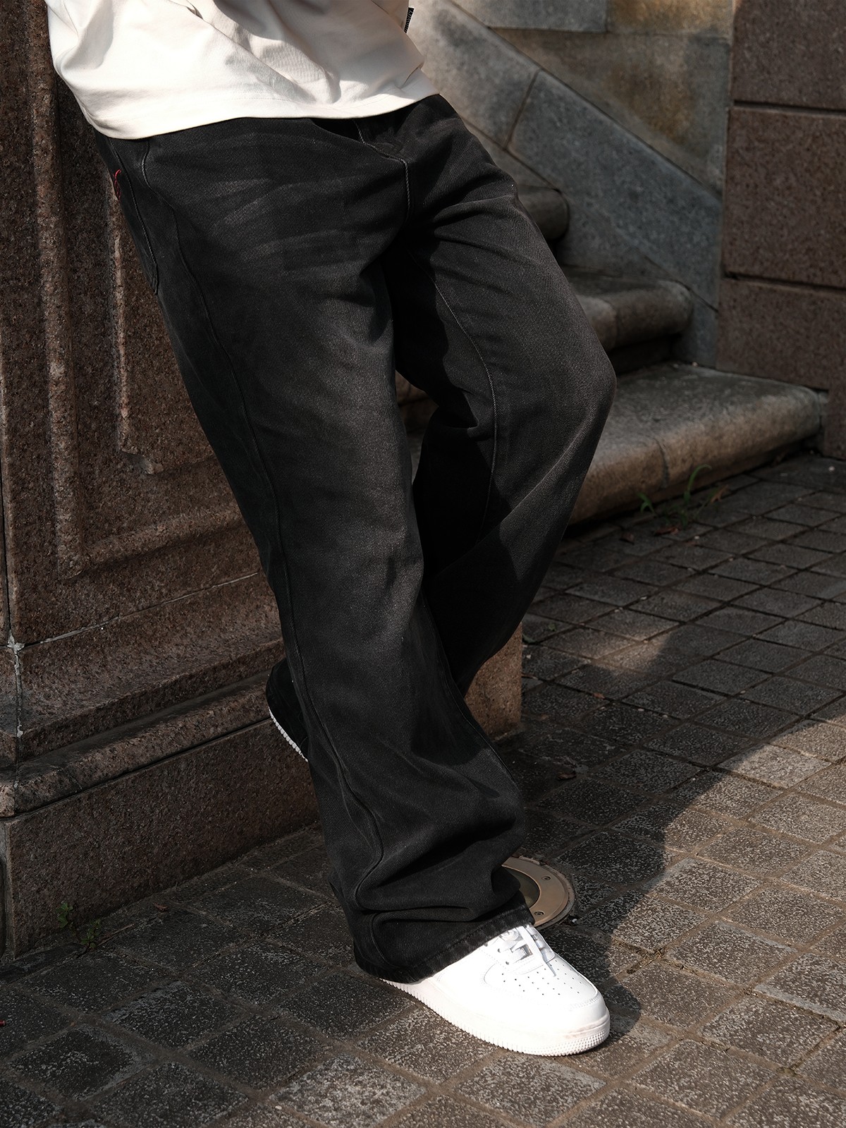 LILWET STORE 美式复古做旧Cleanfit直筒裤水洗牛仔高街显瘦