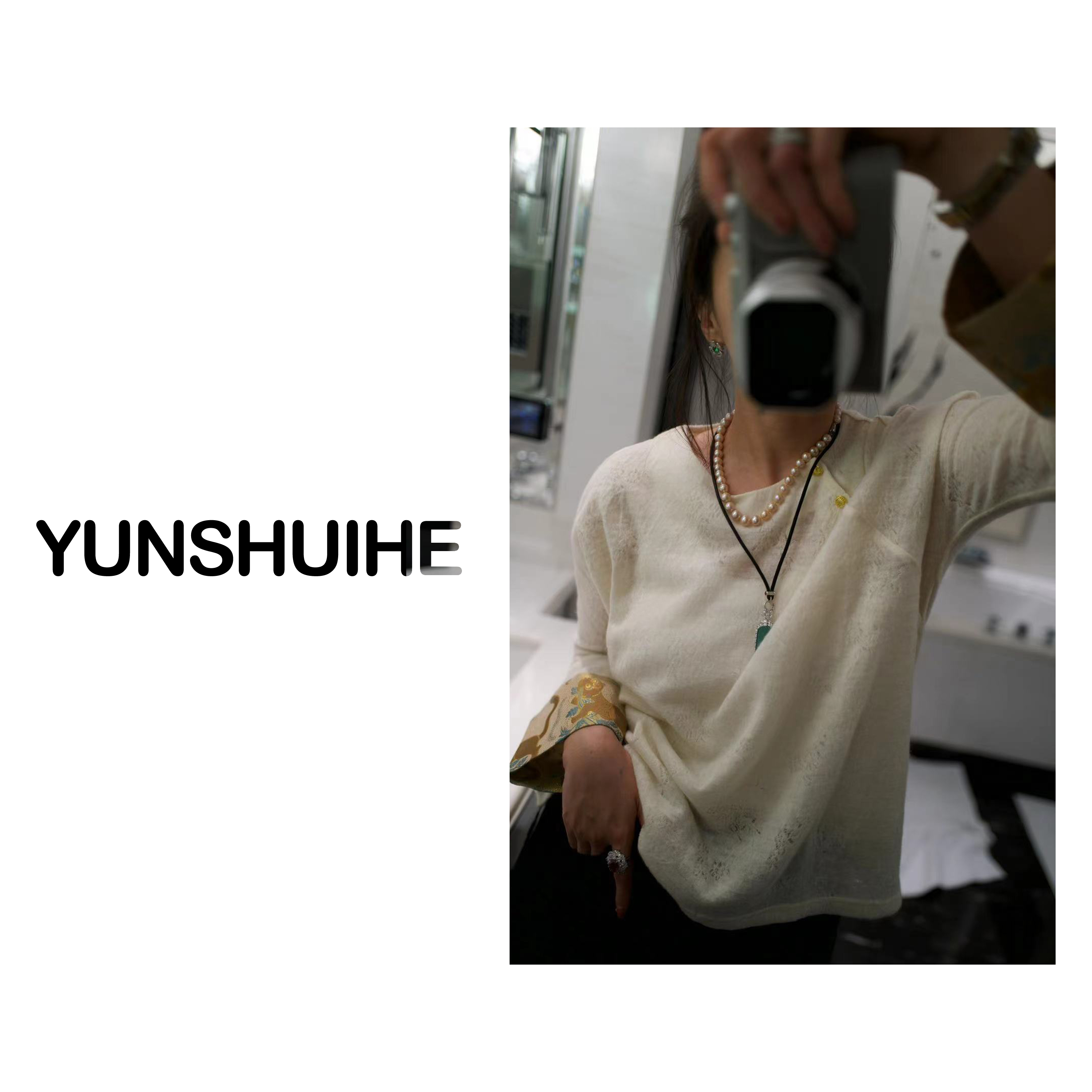 YUNSHUIHE/云水禾“钱家宋锦羊毛贵妇最爱就是保暖羊毛衫-YS230820