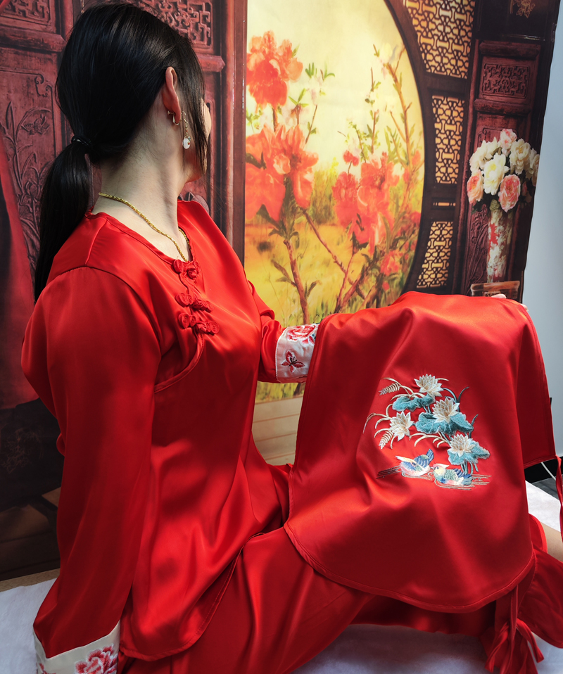 2025夏升级苏绣刺绣吊带睡衣套装中式加居服柔软 送礼盒