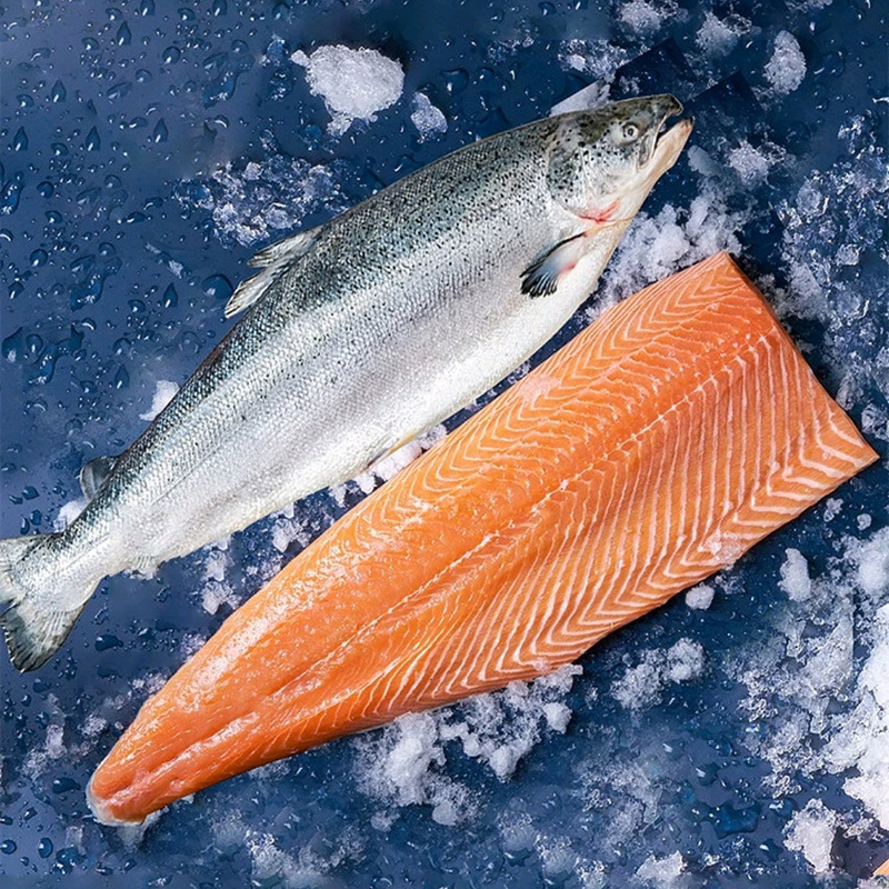 挪威冰鲜三文鱼半片鱼柳 1.2kg