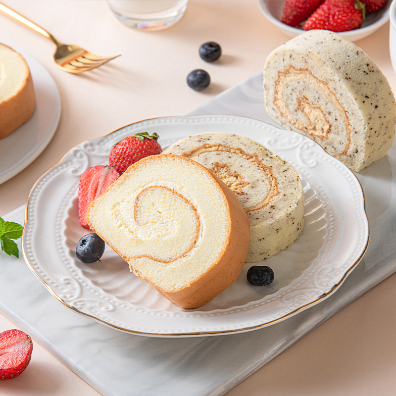 麦臻选瑞士卷组合(牛乳+伯爵茶) 12片 840g