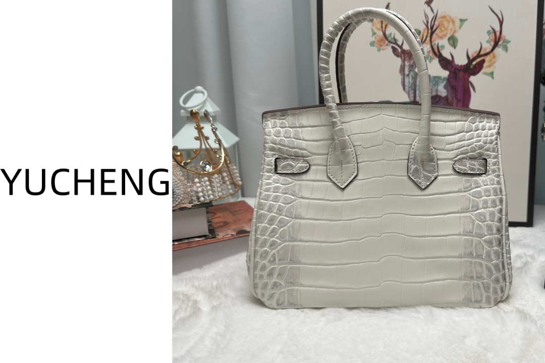 2024新款时尚女士白色单肩手提斜挎包 GY鳄鱼纹喜马拉雅-白色-ZF