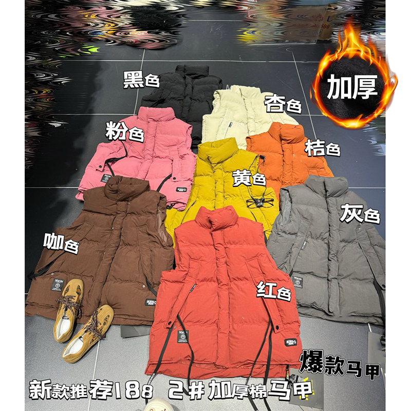 2024冬季新款欧货潮牌原创立领拉链宽松显瘦百搭马甲背心通勤外套