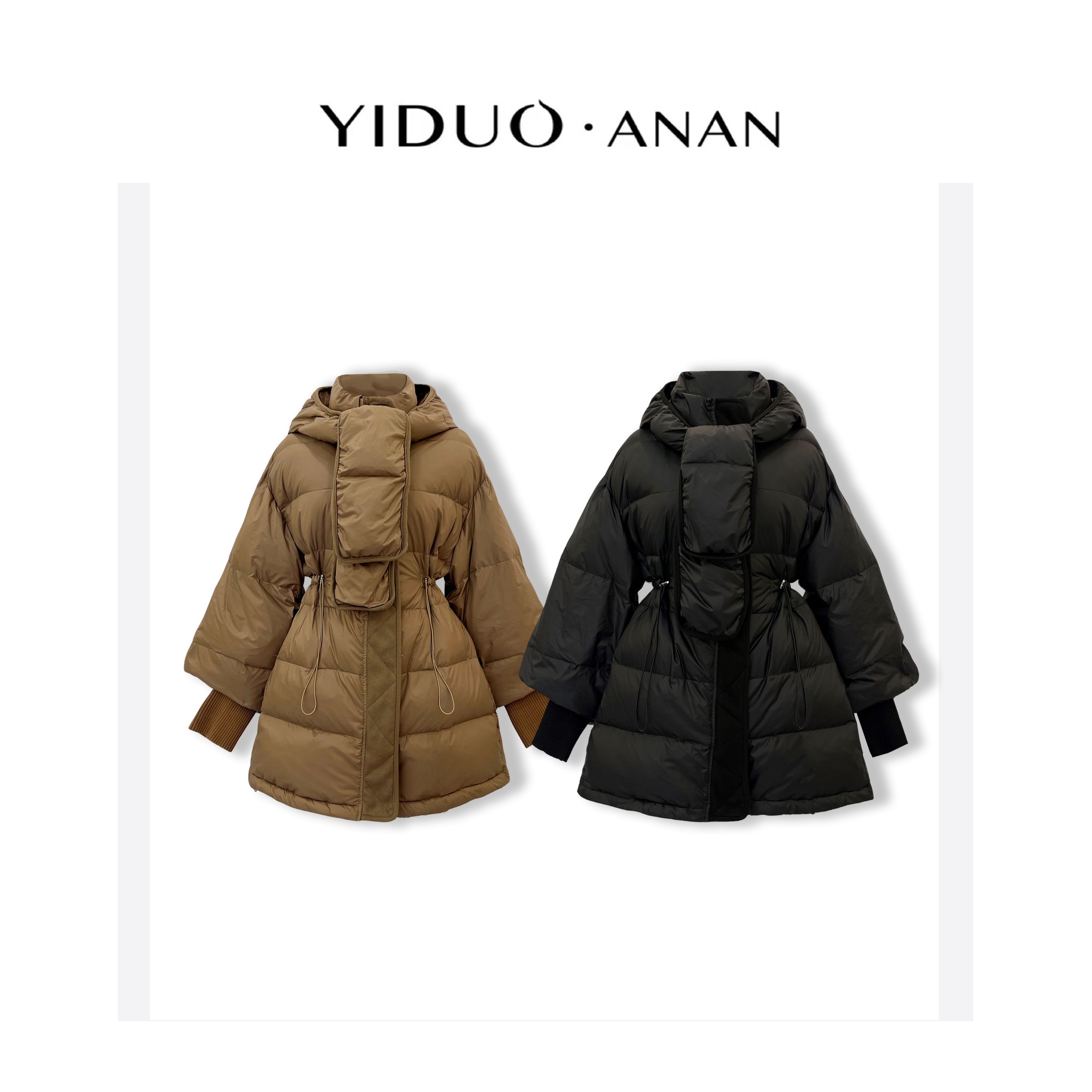 Yi·Duo 小众设计师款港风收腰羽绒服