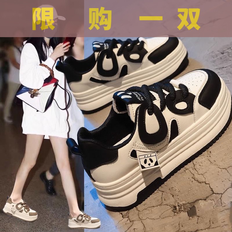 红蜻蜓牌学生熊猫鞋女鞋子2023年秋季新款休闲小众百搭运动厚底鞋