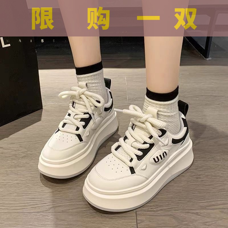 红蜻蜓牌小白鞋女ins厚底百搭老爹鞋2023新款秋季增高休闲运动鞋