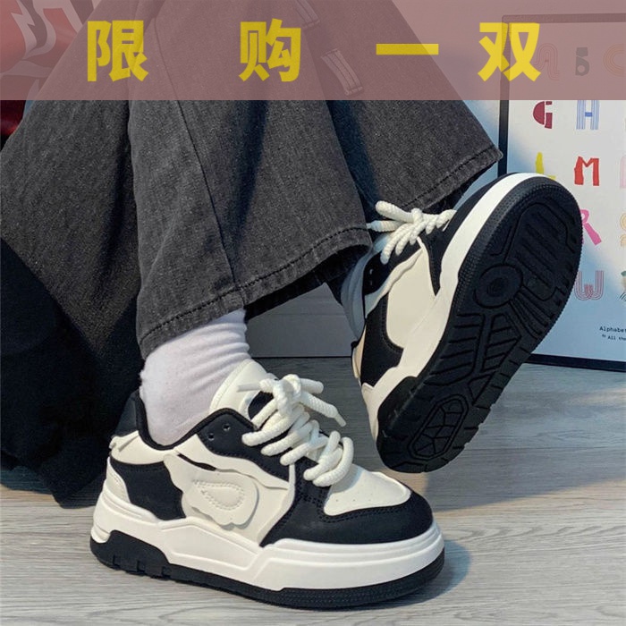 红蜻蜓牌爆款网红多巴胺面包鞋秋冬季学生新款厚底增高休闲板鞋鞋