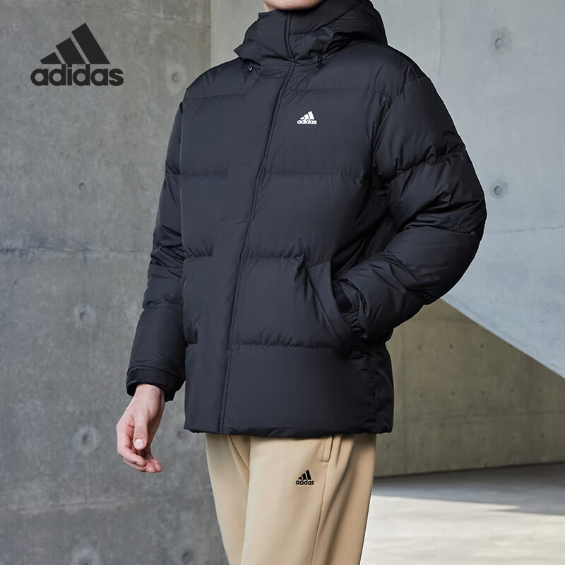 Adidas阿迪达斯正品冬季新款男子简约防风运动羽绒服IV7560