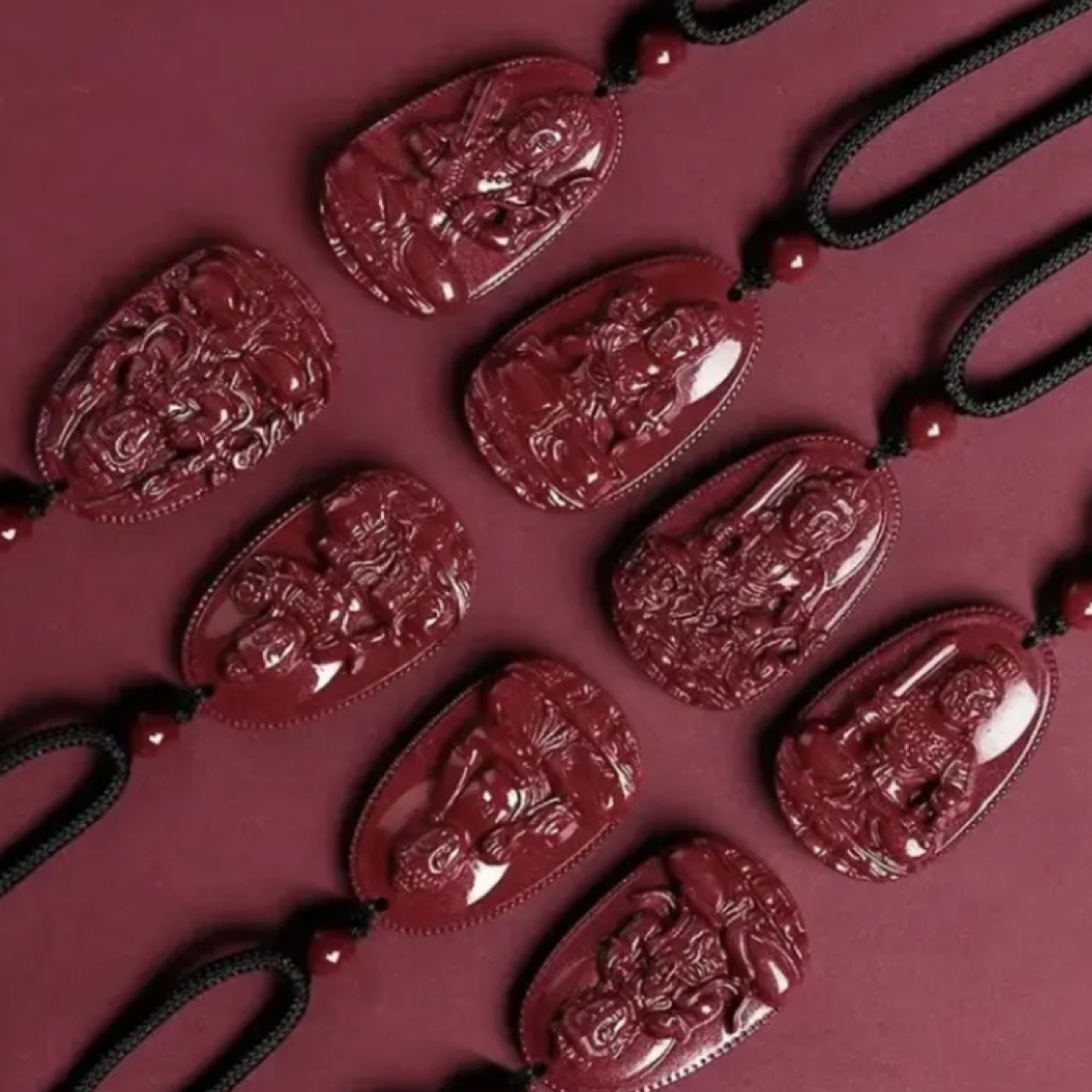 含辰砂工艺品（朱砂）十二生肖吊坠（小号光面守护时尚雕刻