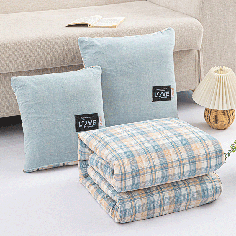 抱枕被子两用二合一可机洗拆洗办公室午睡毯子午休小被子折叠学生