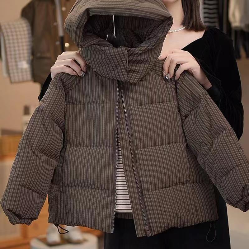 儿童外套冬季秋冬棉袄保暖新款咖色面包棉服连帽外套棉衣