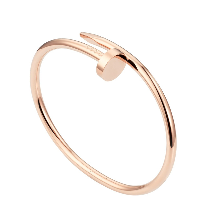 99新 Cartier/卡地亚 Juste unClou 玫瑰金 宽版无钻 钉子 手镯