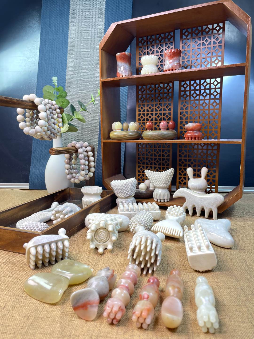 鹿角纯天然角制品莲蓬擀筋棒美人刷美鼻器耳刮手串手球