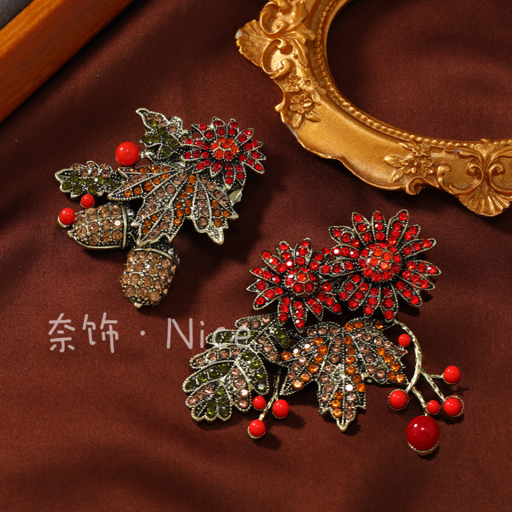 铜合金珐琅胸针 500-599胸针复古时尚简约