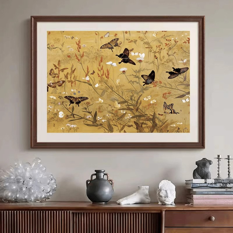 百蝶图十字绣2025新款客厅线绣新中式小件手工自己绣满绣刺绣挂件